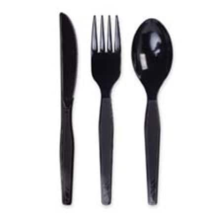 Dixie Foods DXETM507 Plastic Tableware- Heavy-Medium Weight- Spoon- Black